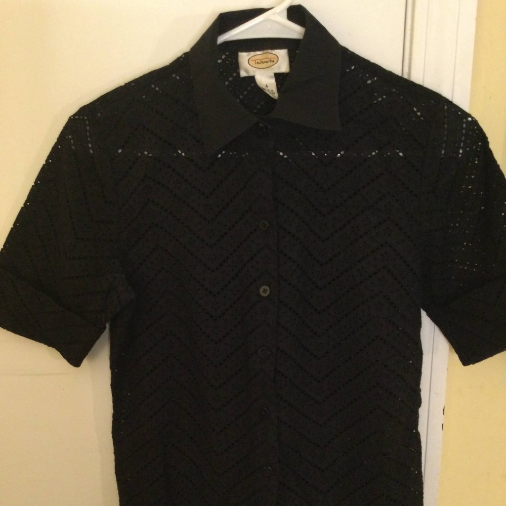 Talblots Eyelet Short Sleeved Collared Top (4)